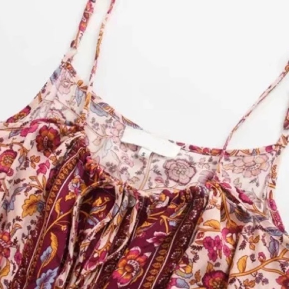 SOLD OUT Pink Bohemian Button Front Floral Dress - Picture 9 of 10